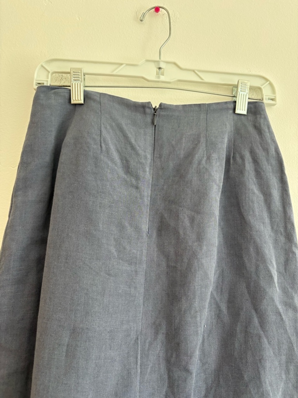 Vintage Ports International Linen Blend Pencil Midi Skirt Blue Lagenlook Office - Picture 7 of 9